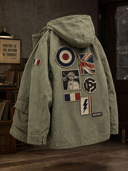 Men's UK Music Lover Mods Art Printed Jacket