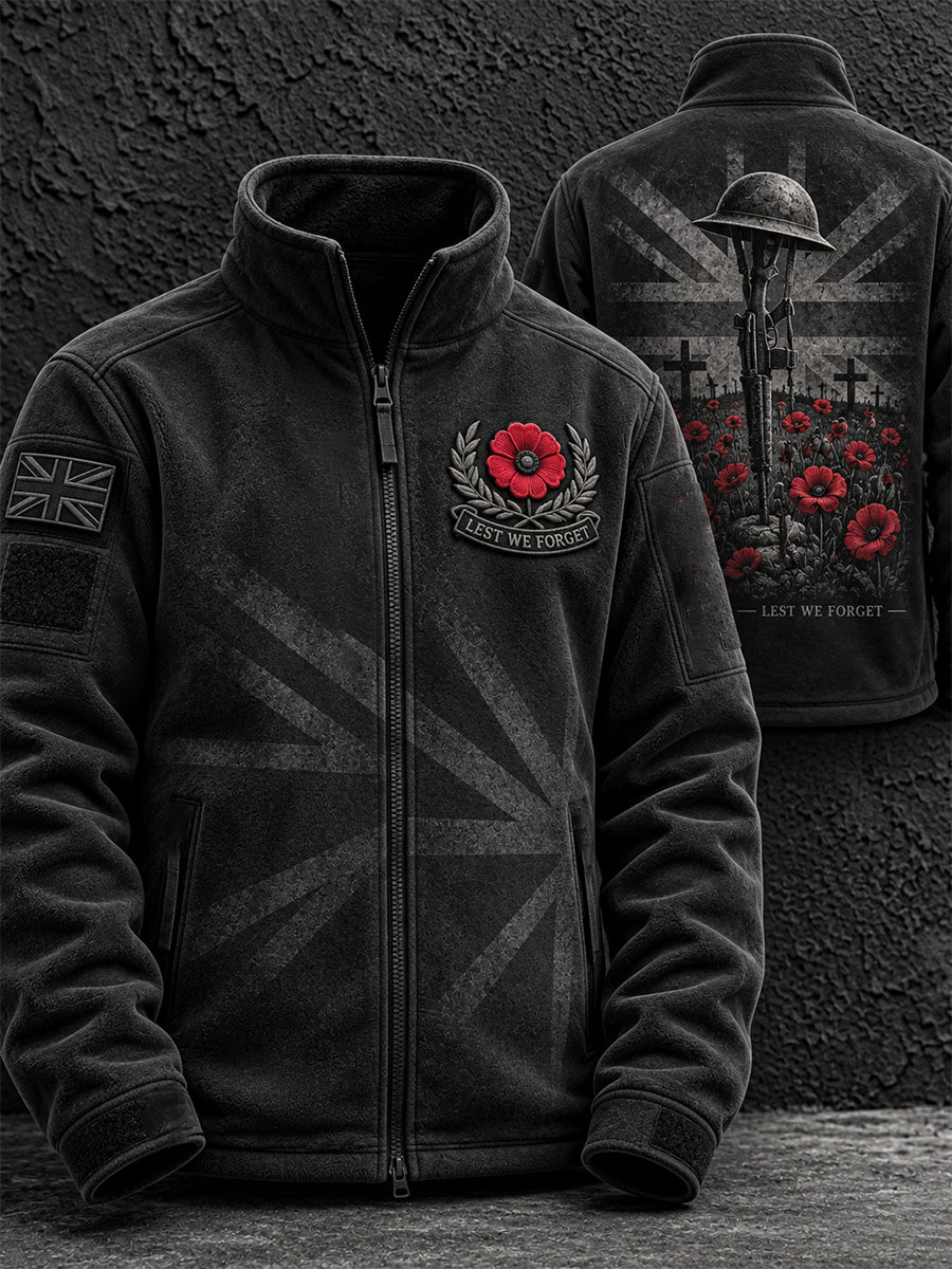 Men's Remembrance Day Lest We Forget  Zip-Up Hoodie