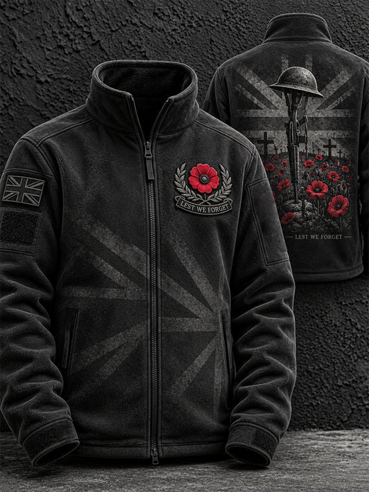 Men's Remembrance Day Lest We Forget  Zip-Up Hoodie
