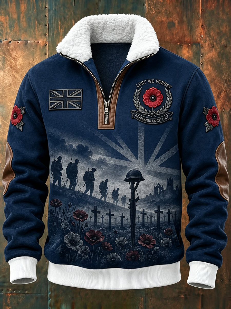 Men's Remembrance Day Lest We Forget Zipper Hoodie