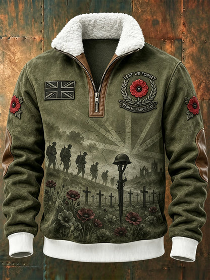 Men's Remembrance Day Lest We Forget Zipper Hoodie