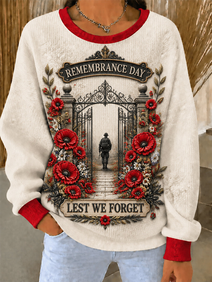 Women's Remembrance Day Lest We Forget Crew-Neck Sweatshirt