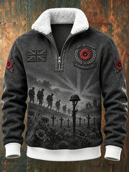 Men's Remembrance Day Lest We Forget Zipper Hoodie