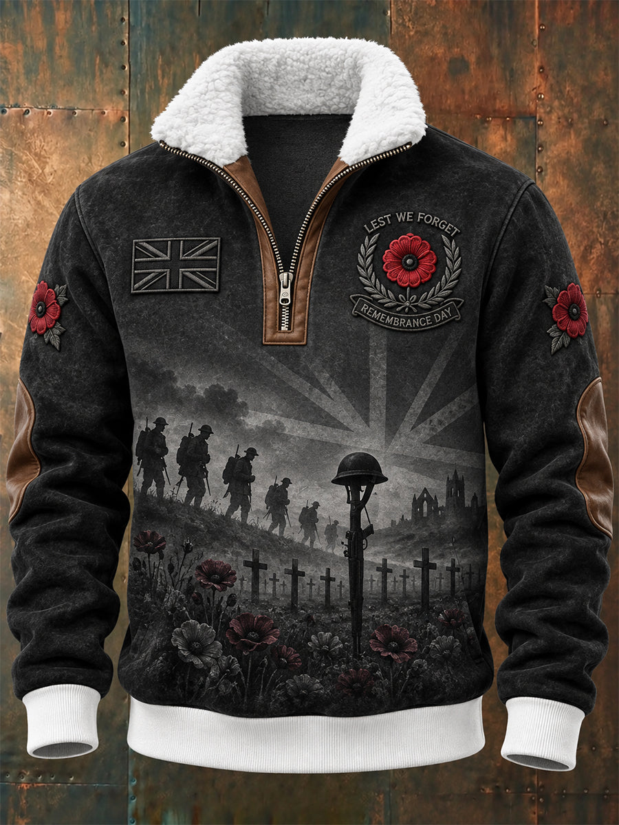 Men's Remembrance Day Lest We Forget Zipper Hoodie