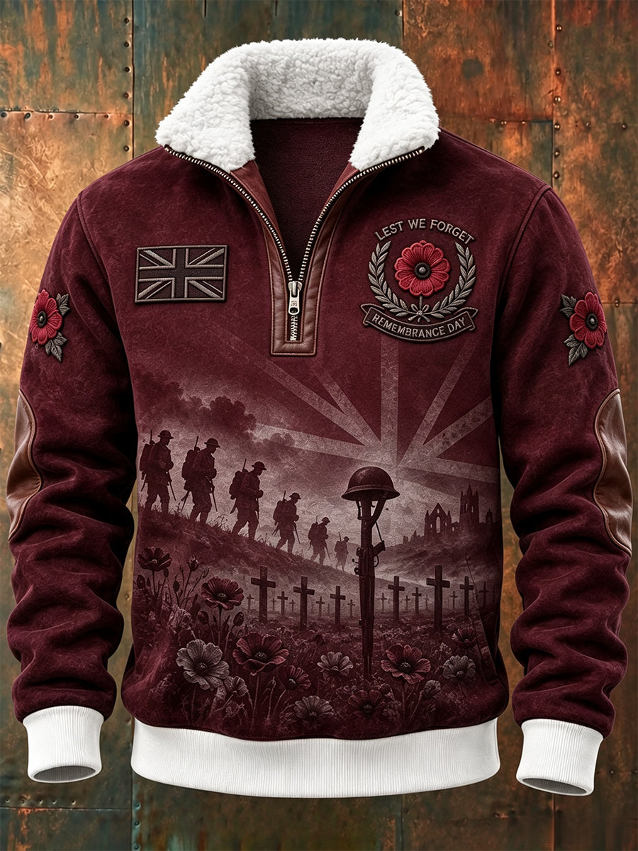 Men's Remembrance Day Lest We Forget Zipper Hoodie
