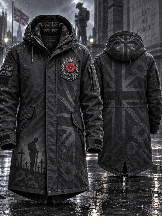 Men's Remembrance Day Lest We Forget Long Coat