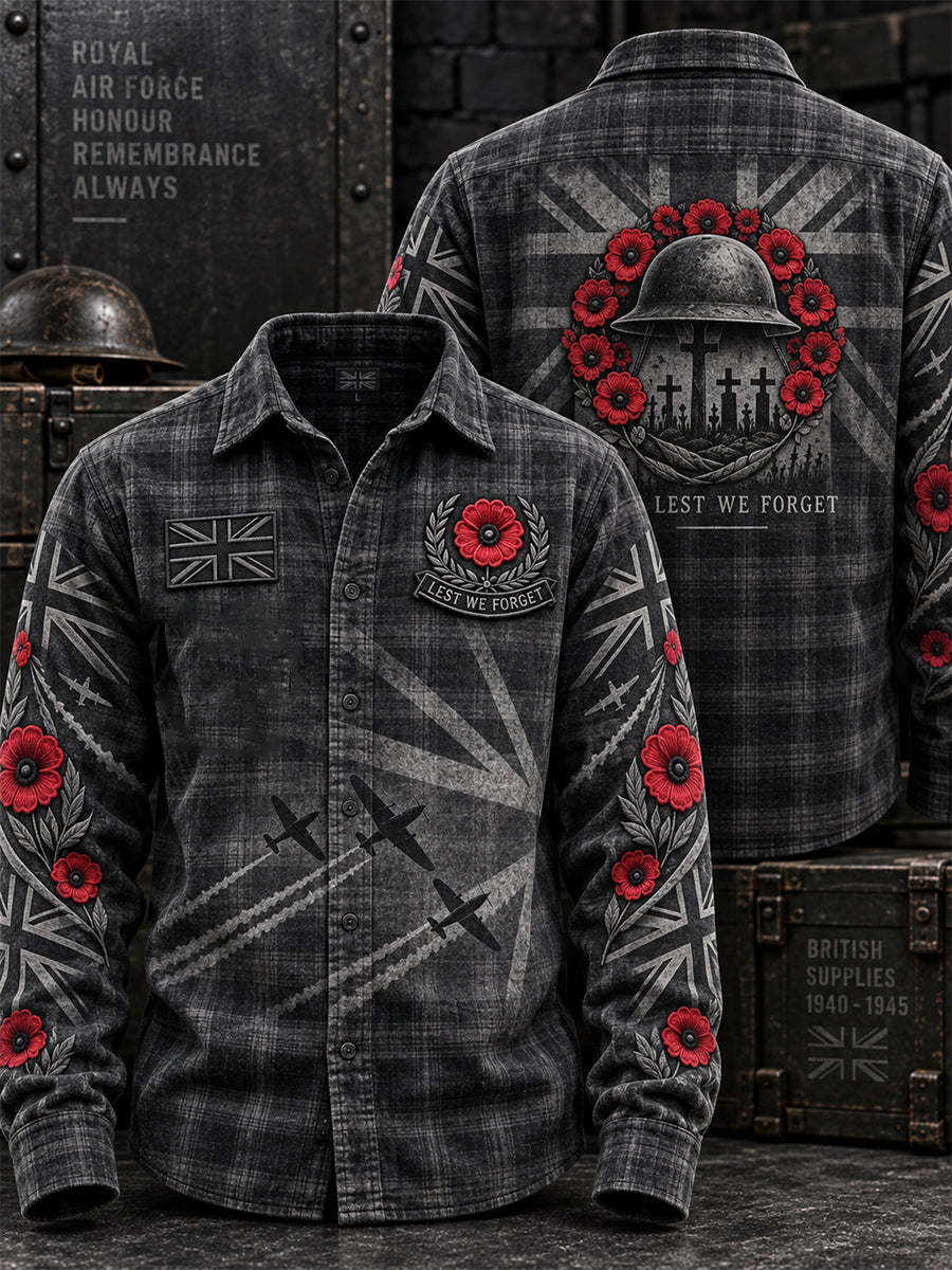 Men's Remembrance Day Lest We Forget  Button-Down Jacket