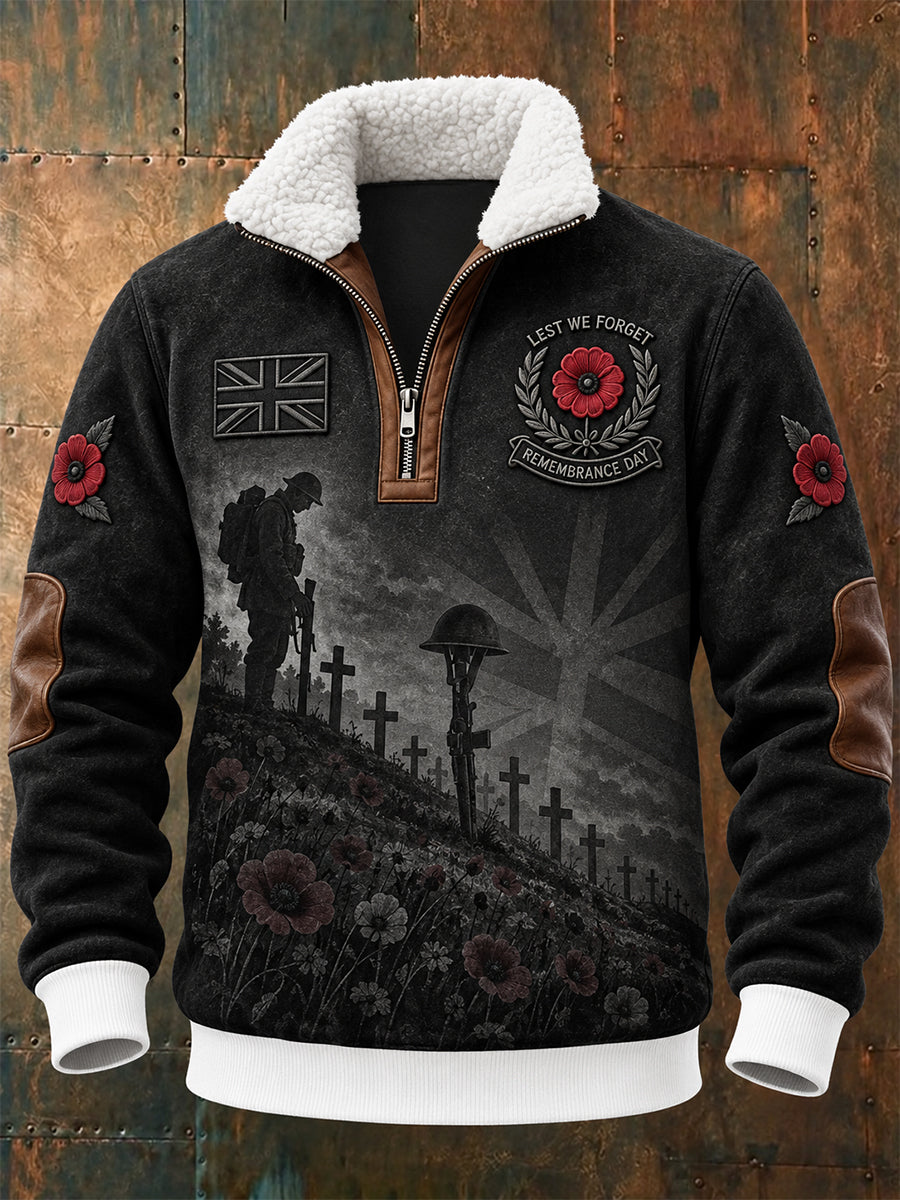 Men's Remembrance Day Lest We Forget Zipper Hoodie