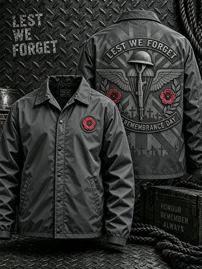 Men's Remembrance Day Lest We Forget  Button-Down Jacket