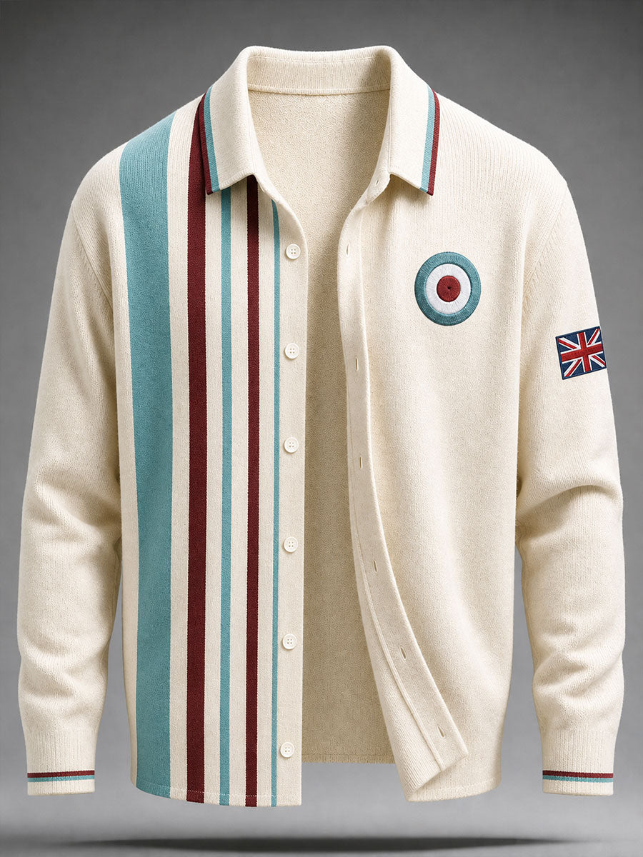 Men's UK Music Lover Mods Art Printed Knit Jacket