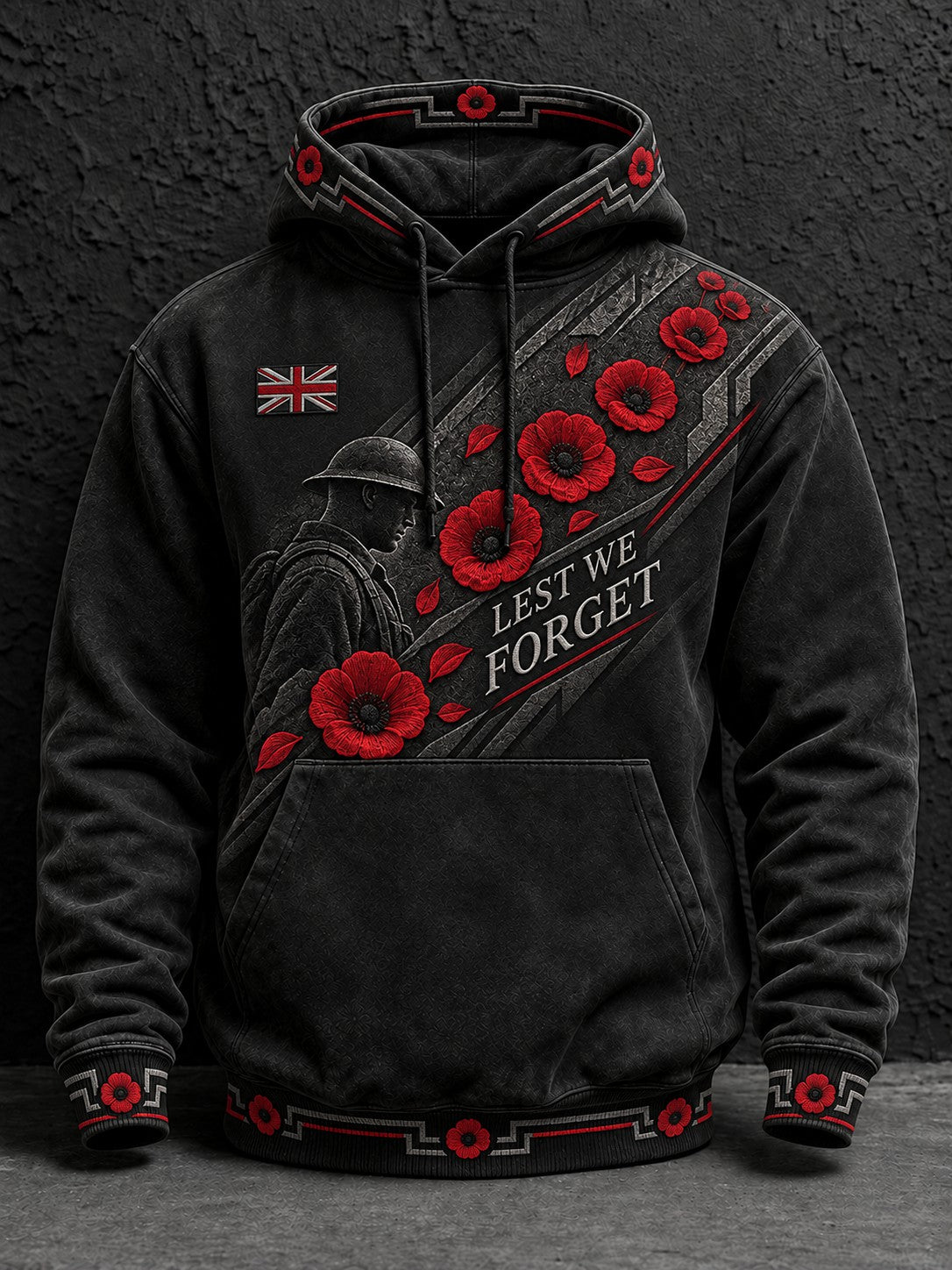 Men's Lest We Forget Printed Hoodie