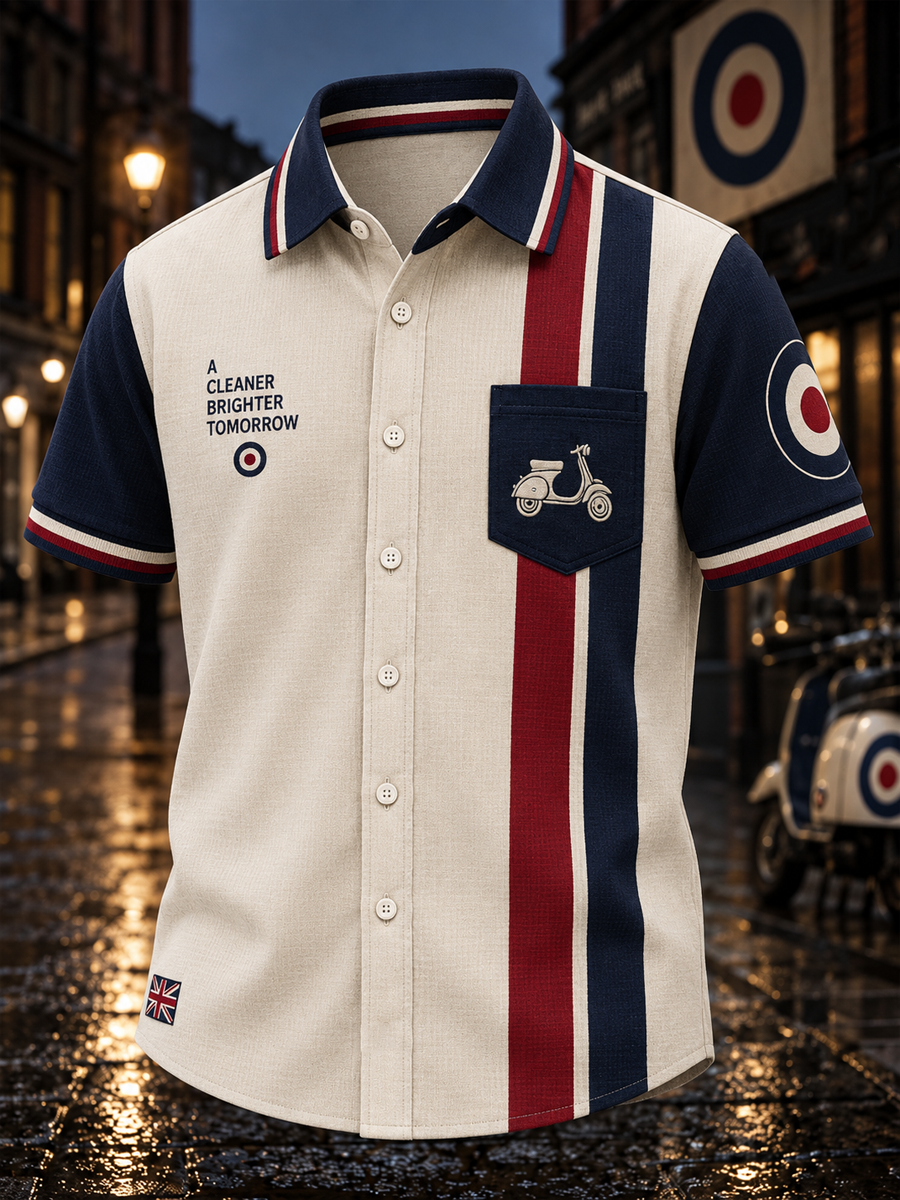 Men's Mods Culture UK Music Lover Printed Cotton Shirt
