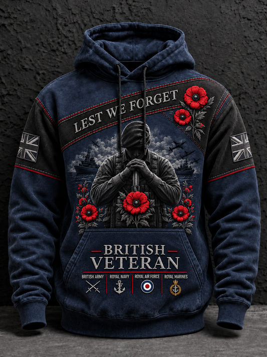 Men's Remembrance Day Lest We Forget  Hoodie