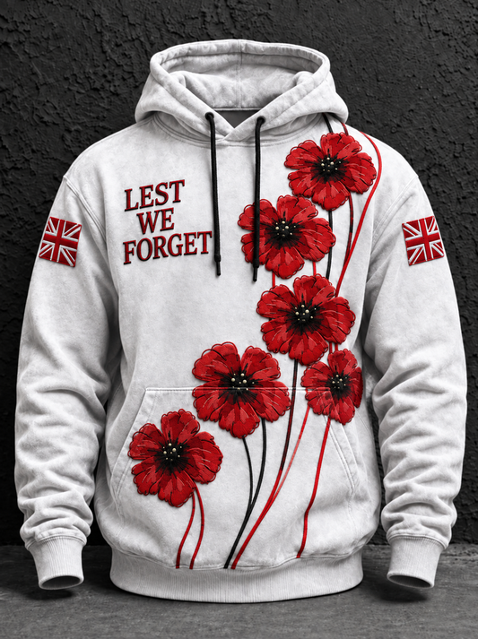 Men's Remembrance Day Lest We Forget  Hoodie