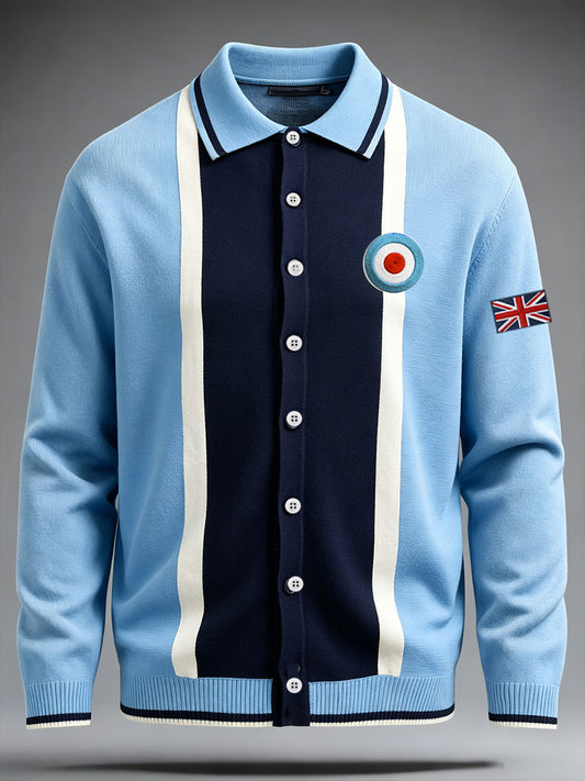 Men's UK Music Lover Mods Art Printed Knit Jacket