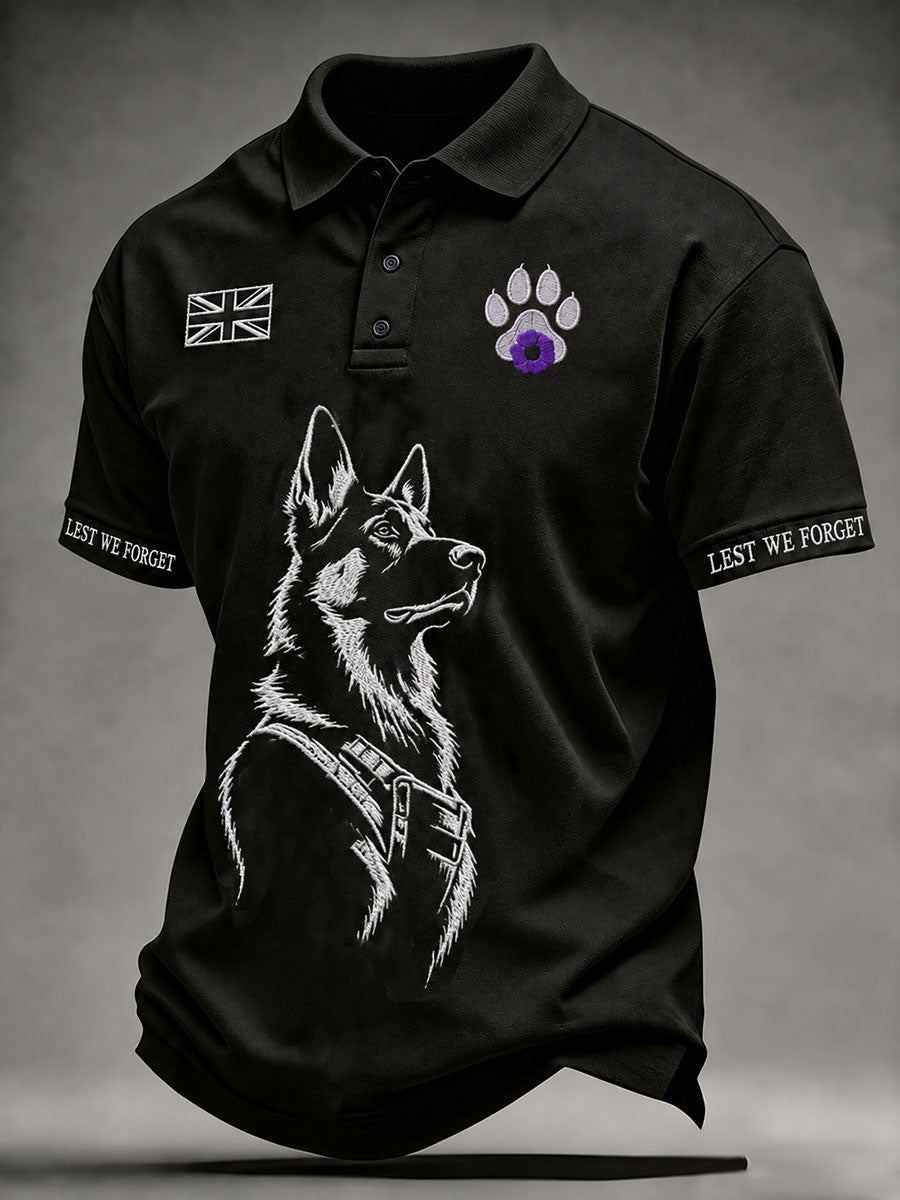 Men's Lest We Forget Military Dogs Print Shirt