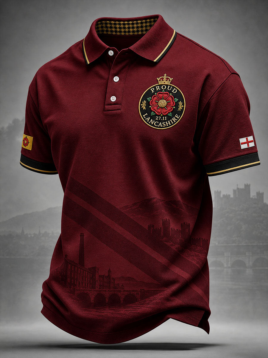 Men's England Lancashire Day Red Roses Art Printed Casual Topsz
