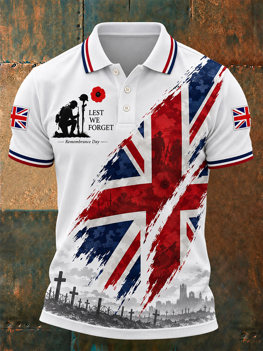 Men's Remembrance Day Lest We Forget Polo Shirt