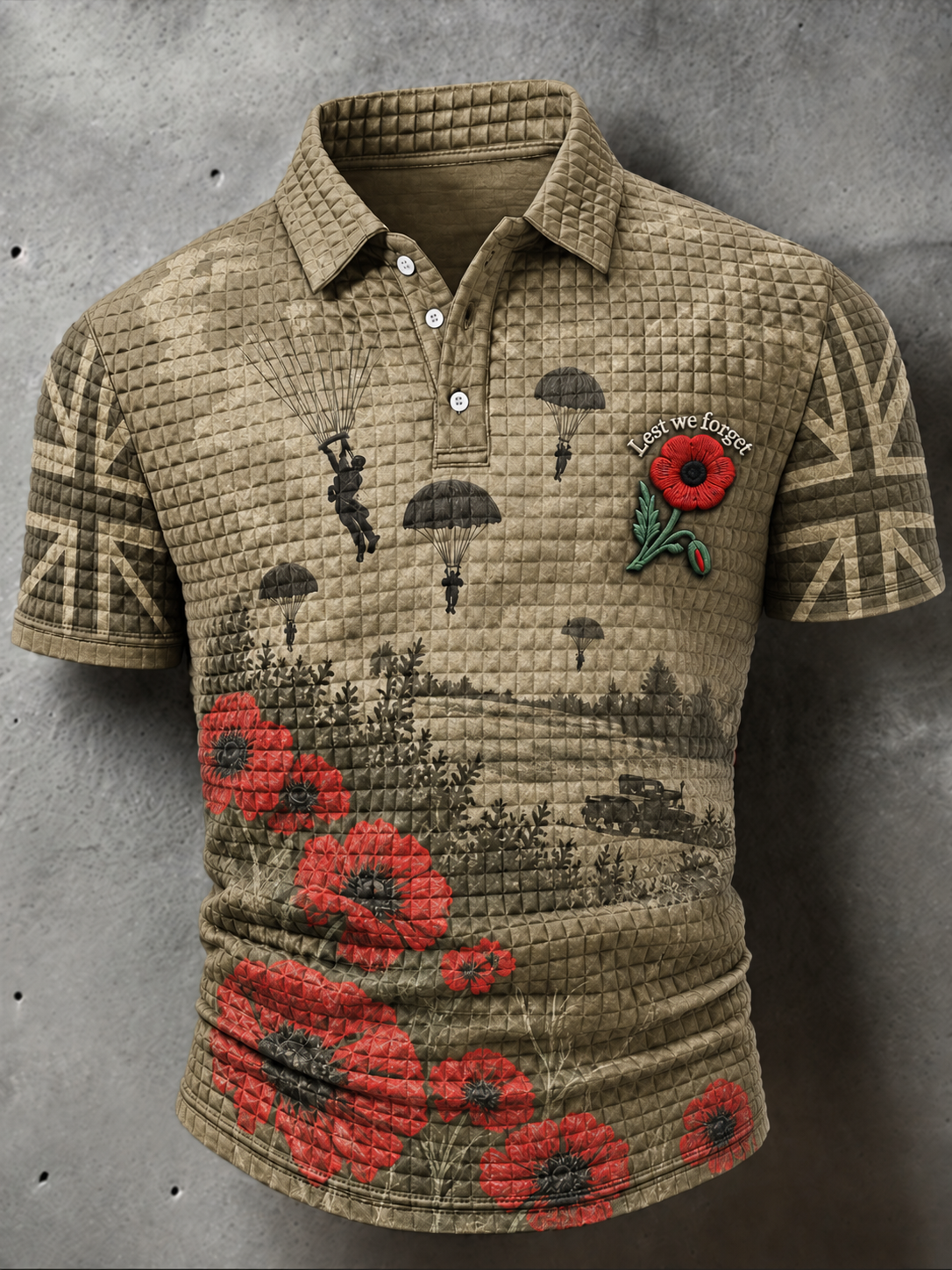 Men's Remembrance Day Lest We Forget polo shirt