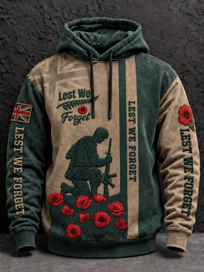 Men's Remembrance Day Lest We Forget Oversized  Hoodie