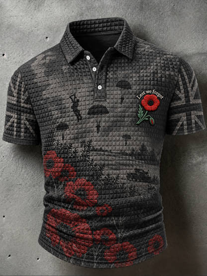 Men's Remembrance Day Lest We Forget polo shirt