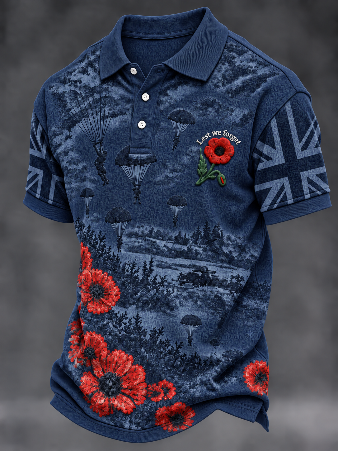 Men's Remembrance Day Lest We Forget polo shirt
