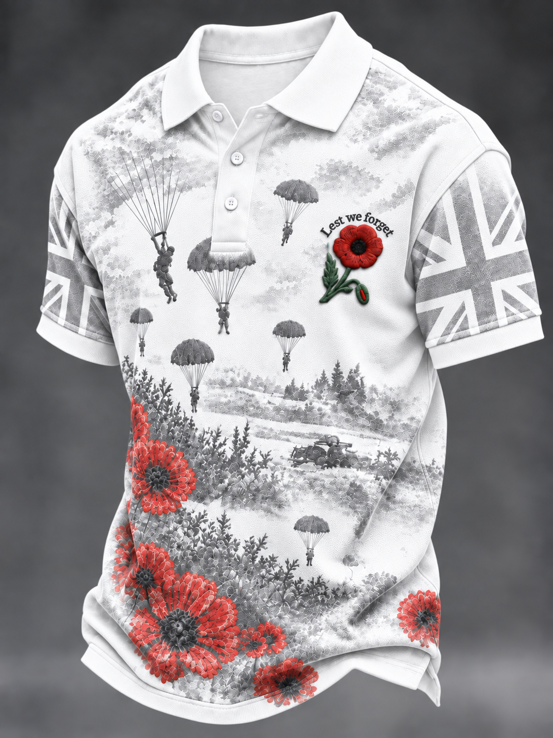 Men's Remembrance Day Lest We Forget polo shirt
