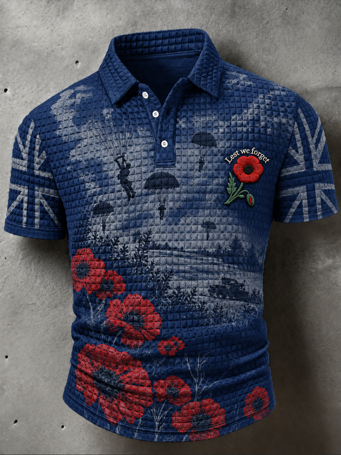 Men's Remembrance Day Lest We Forget polo shirt