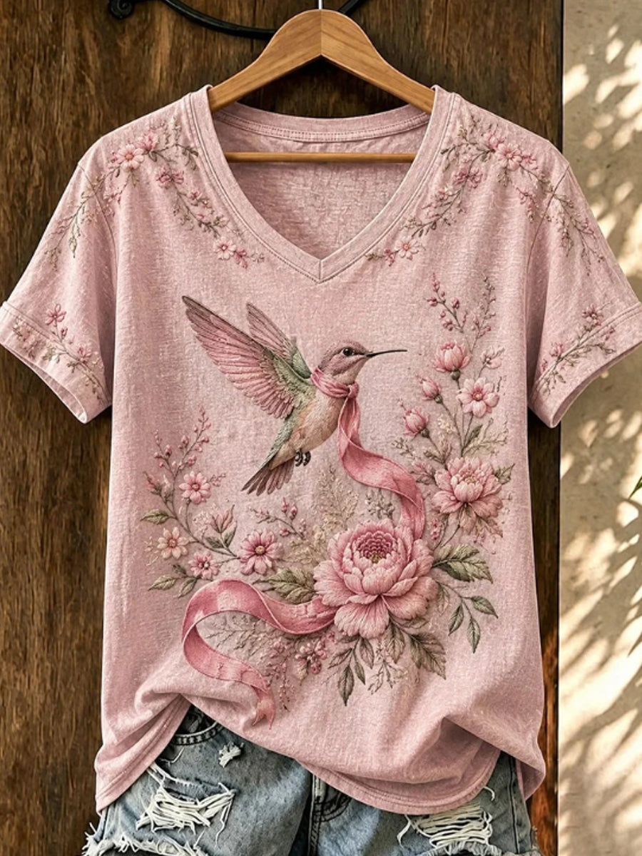 Women's In October We Wear Pink Breast Cancer Shirt