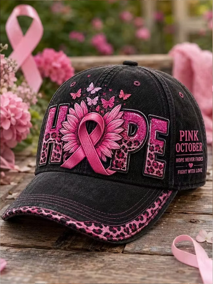Unisex Casual Breast Cancer Awareness Print Hat