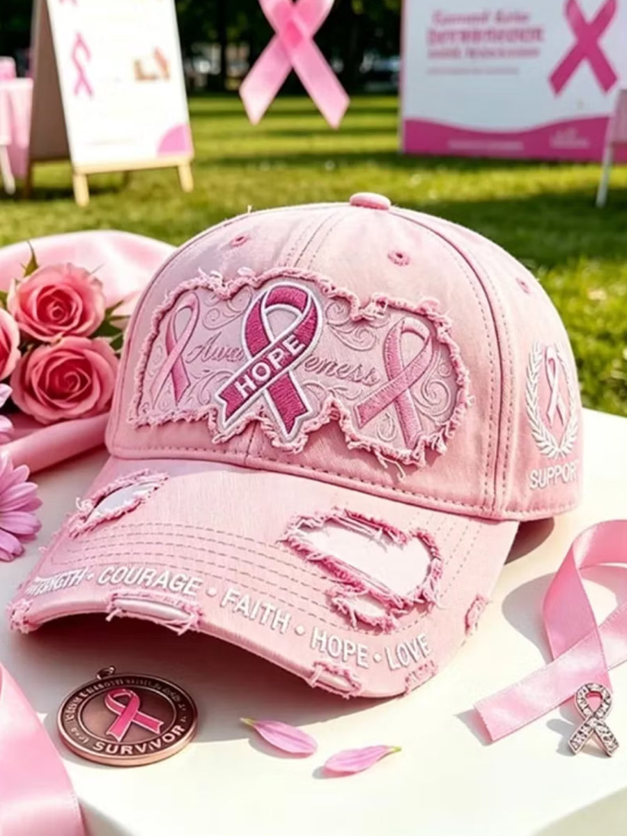 Unisex Casual Breast Cancer Awareness Print Hat