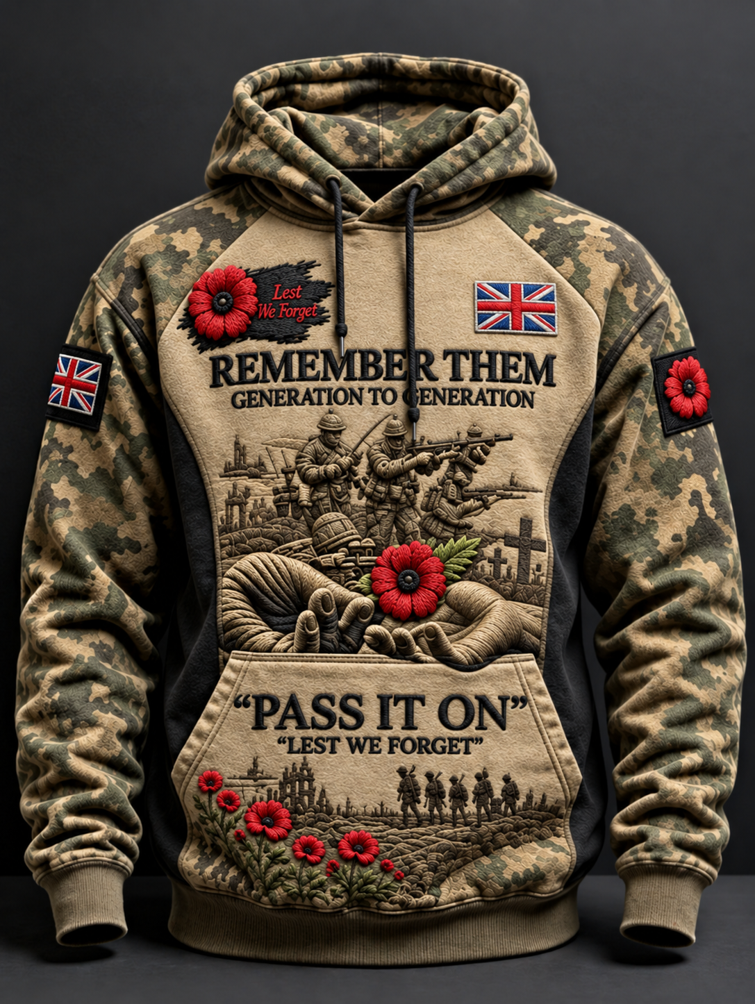 Men's Remembrance Day Lest We Forget  Hoodie