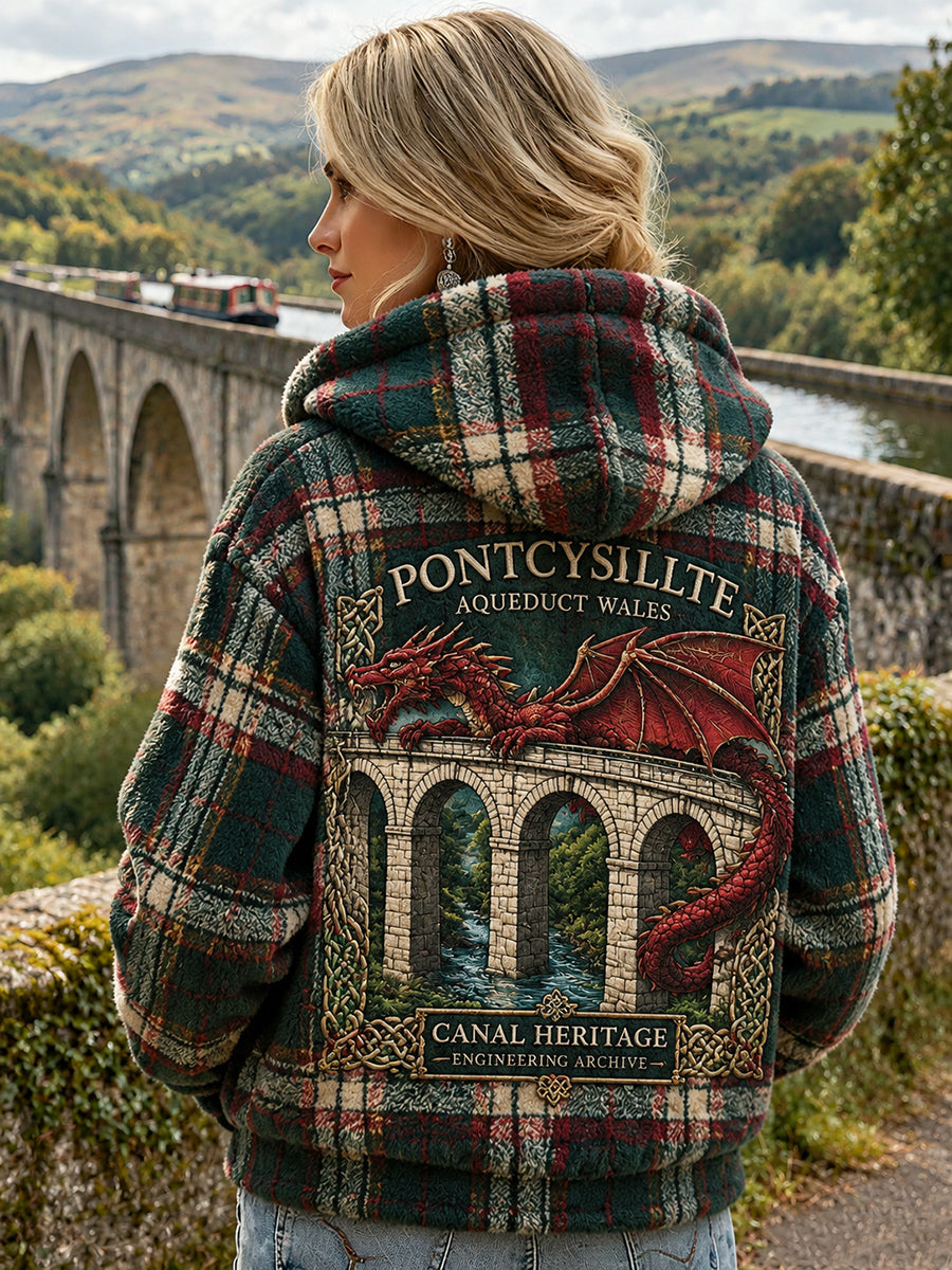 Women's  Vintage British Wales Printed Flannel Jacket