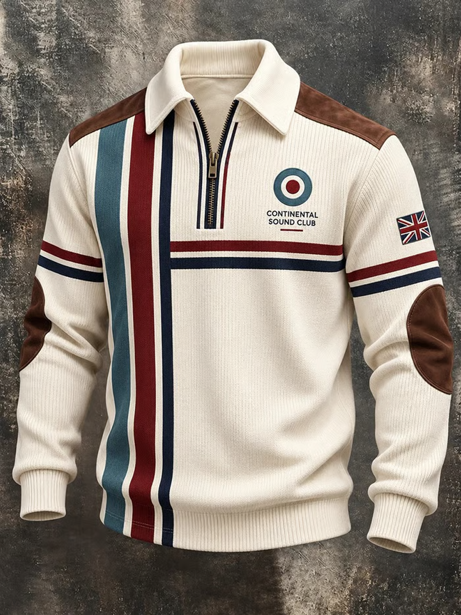 Men's UK Music Lover Mods Art Printed Zip-Up Hoodie