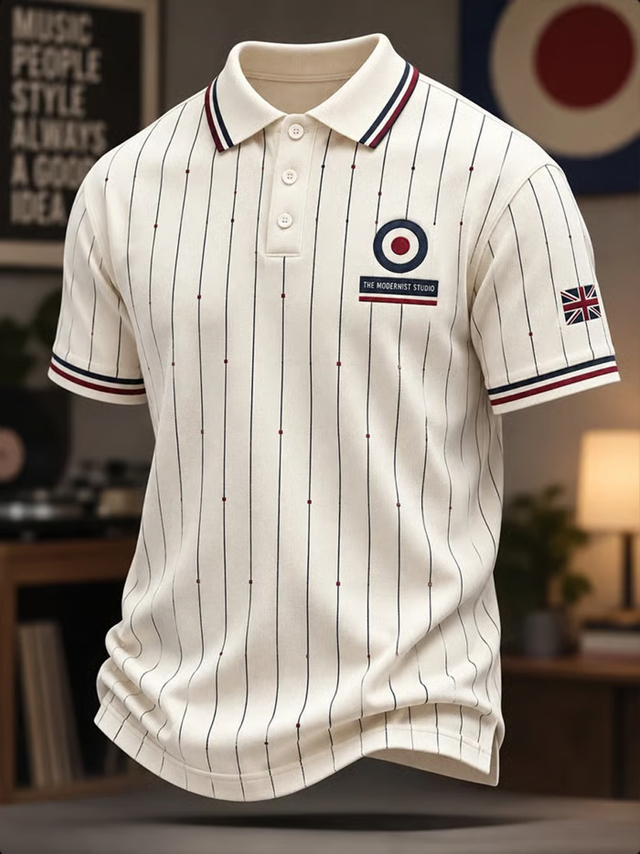 Men's UK Music Lover Mods Art Printed polo shirt