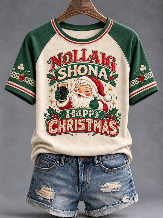 Women's Merry Christmas Raglan Sleeve T-shirt