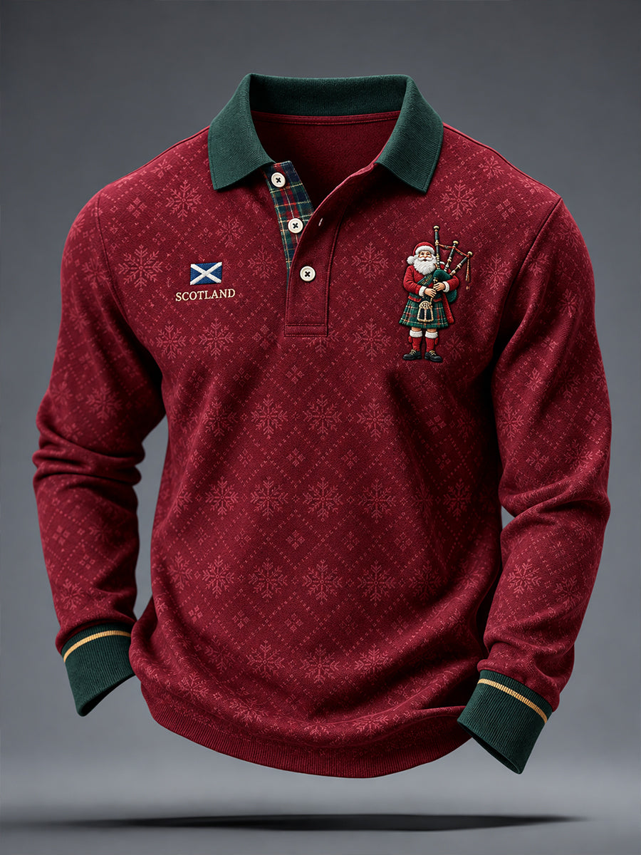 Men's Scotland Christmas Art Printed Casual Tops