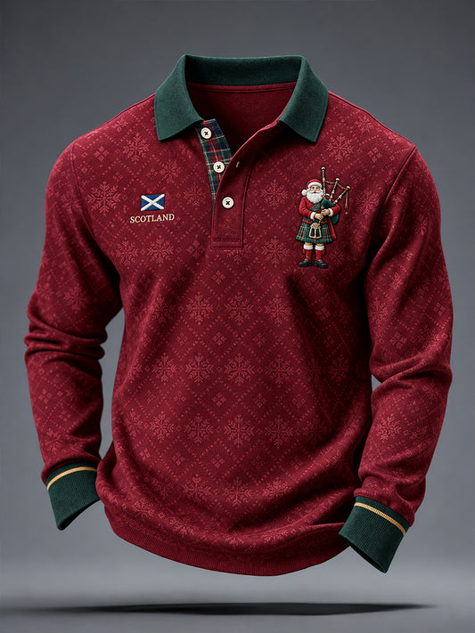 Men's Scotland Christmas Art Printed Casual Tops