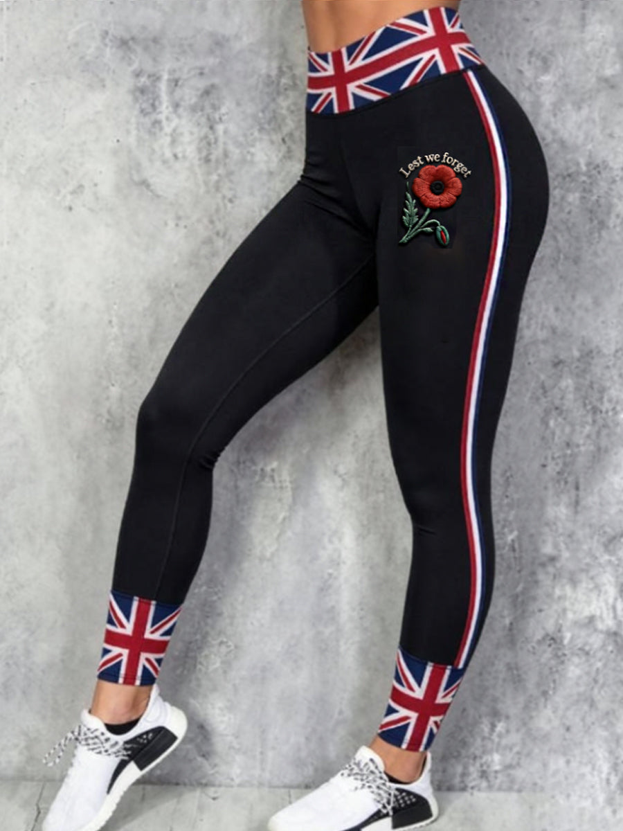 Women's Remembrance Day Lest We Forget High Waisted Leggings