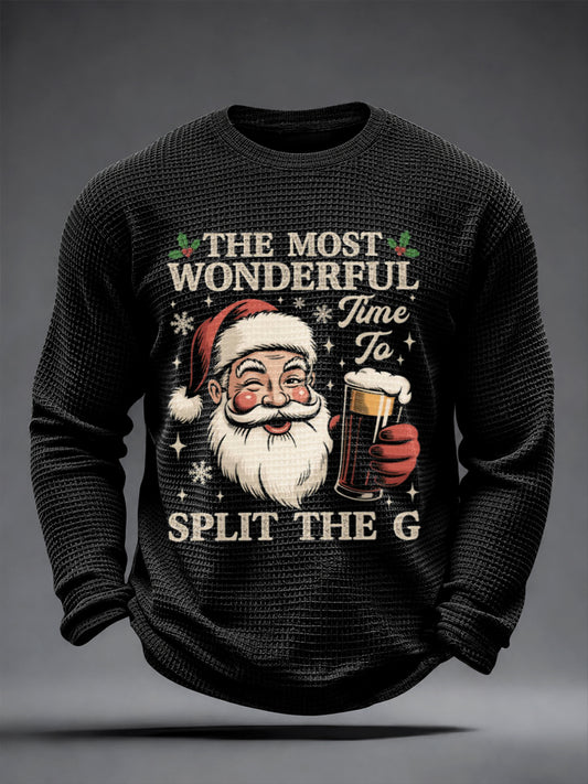Men's Irish Christmas Waffle Long Sleeve T-Shirt