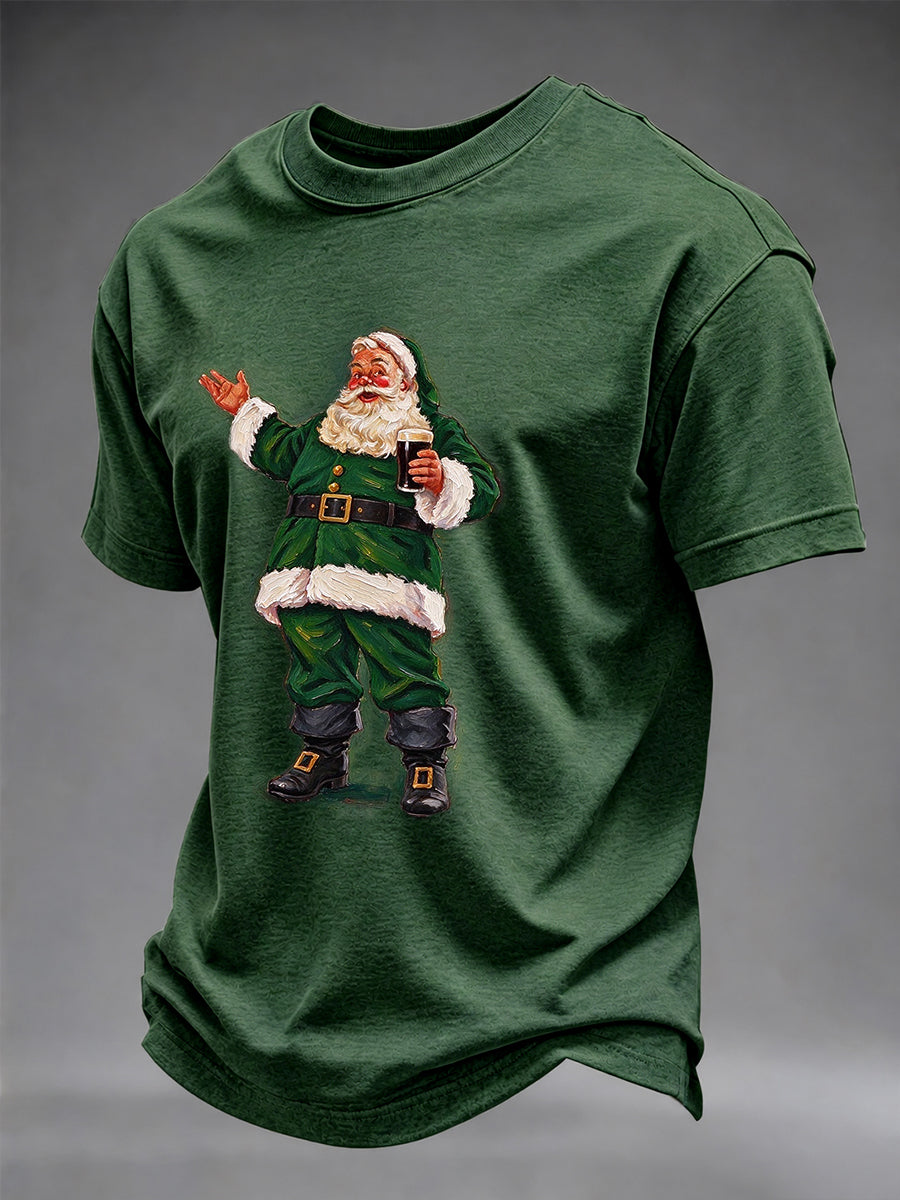 Men's Irish Christmas Print Casual T-shirt