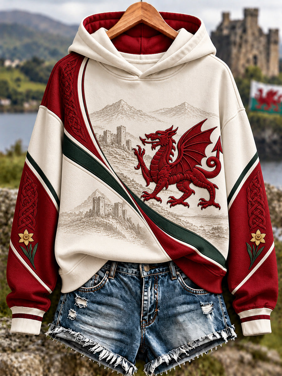 Women's Welsh Dragon Print Sweatshirt