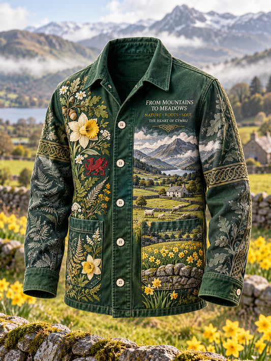 Men's British Wales Printed Printed Jakcet