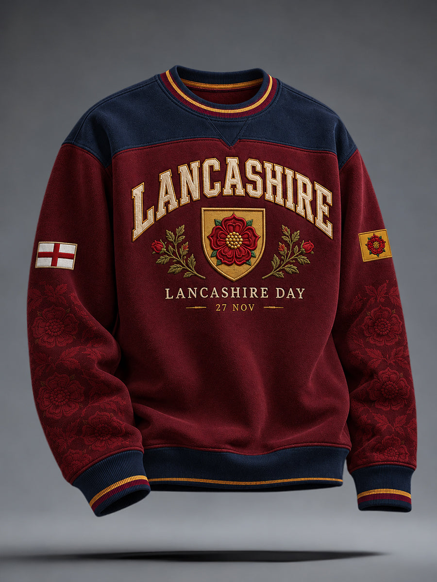 Men's England Lancashire Red Roses Art Printed Sweatshirt
