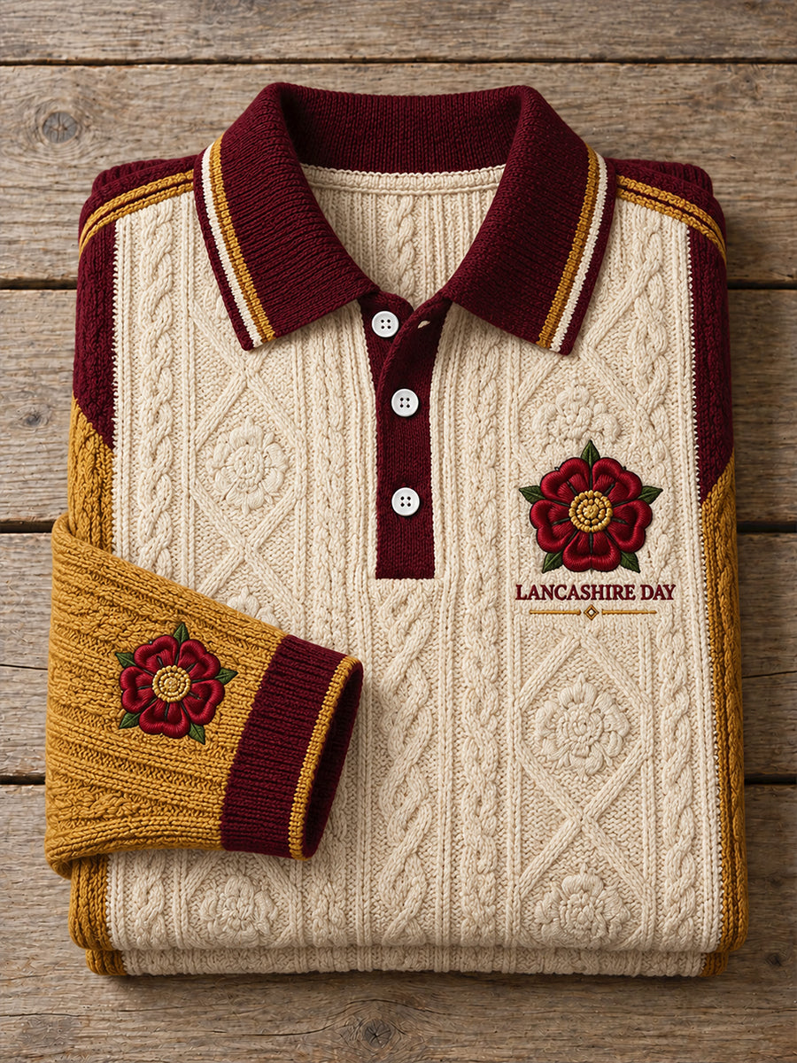 Men's England Lancashire Red Roses Art Printed Casual Tops