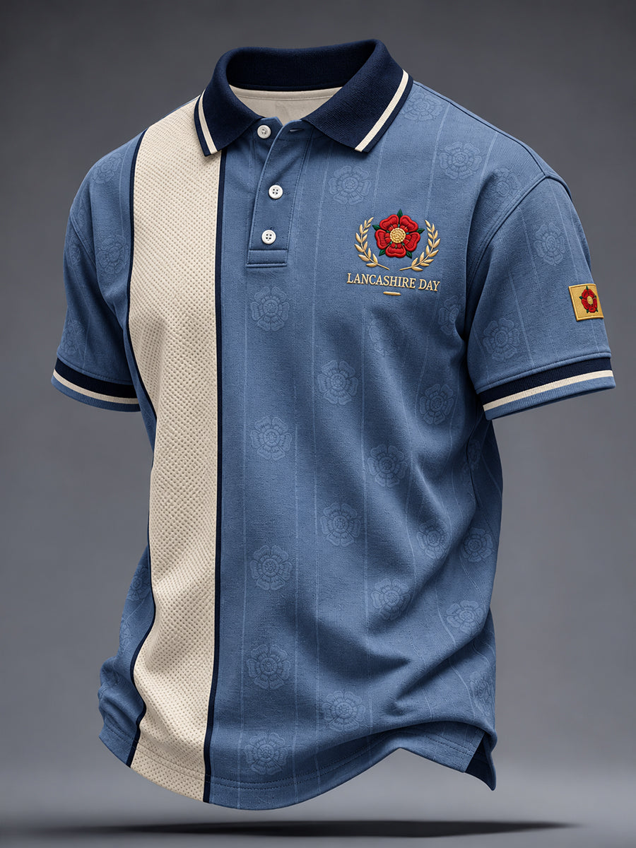 Men's England Lancashire Red Roses Art Printed Casual Tops