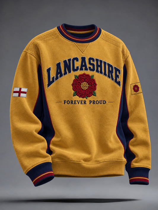 Men's England Lancashire Red Roses Art Printed Sweatshirt