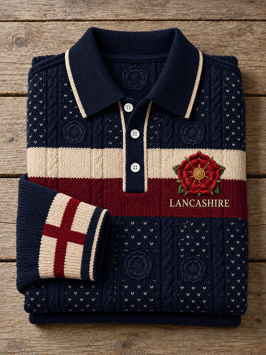 Men's England Lancashire Red Roses Art Printed Casual Tops