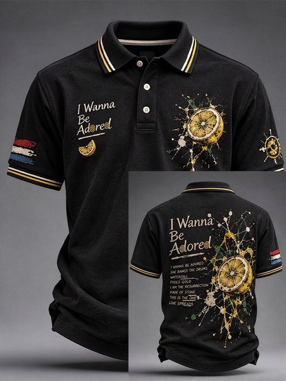 Men's Lemon Roses Music Lover Printed polo shirt