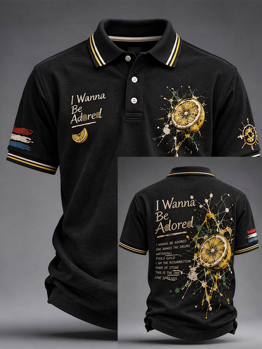 Men's Lemon Roses Music Lover Printed polo shirt